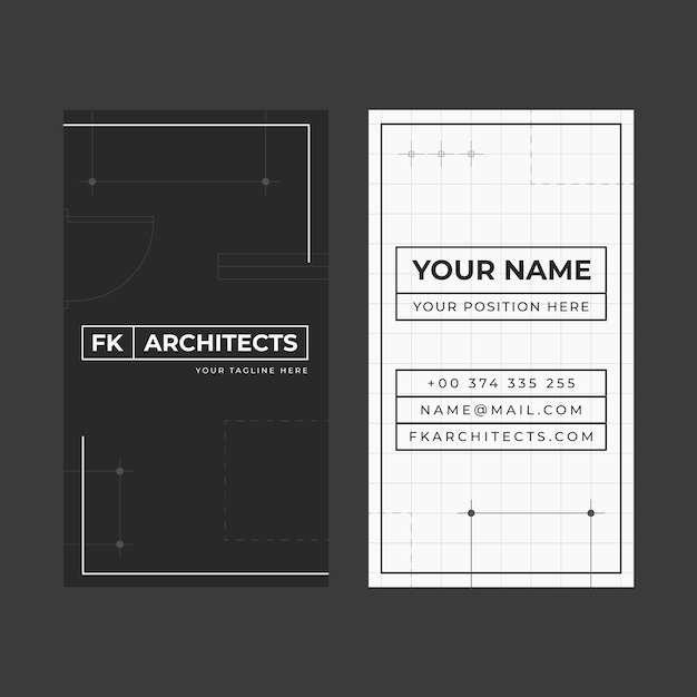 Wallpaper #XR0NLZMBlOZrFDOkqs4j189 Premium Vector Minimal Style Architect Vertical Business Card Template
