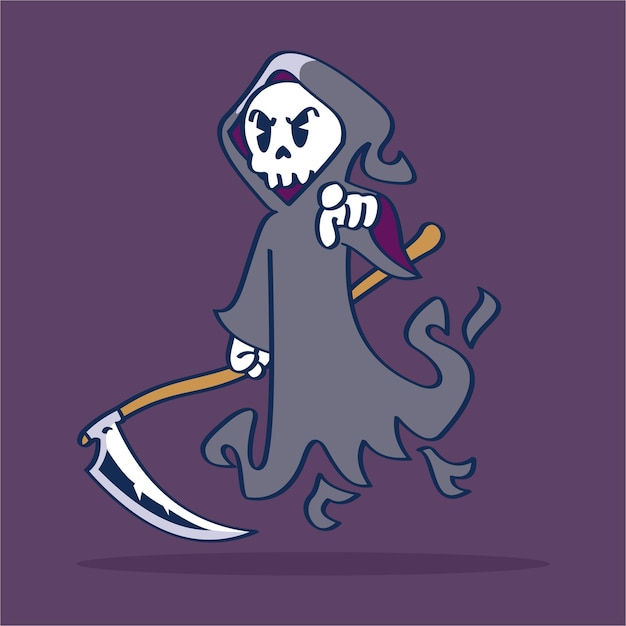 Wallpaper #12df7JIBSpphPi3-dlJx26 Premium Vector a Cartoon Character Image of a Grim Reaper with a