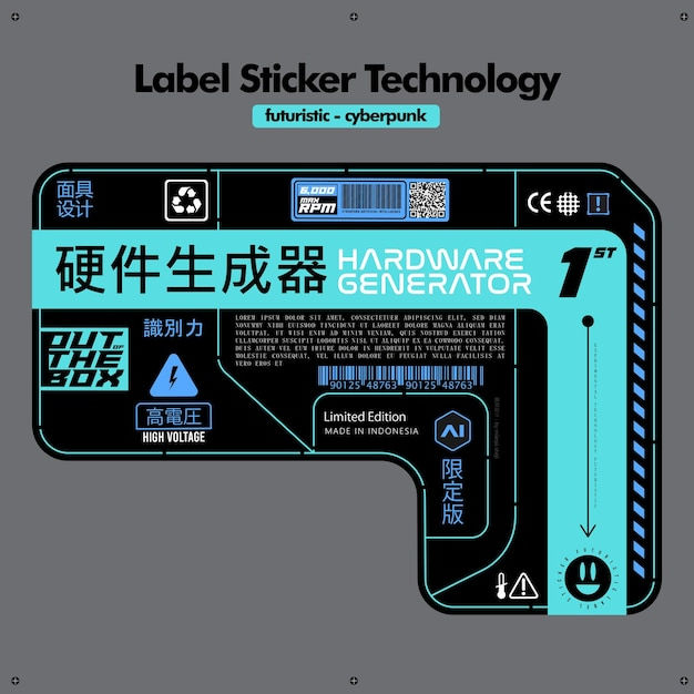 Wallpaper #IwNKY5MBpyOg8YnEldVx188 Premium Vector Label Stiker Technology Cyberpunk