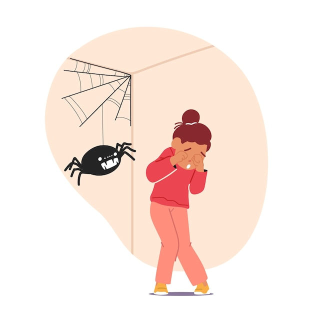 Wallpaper #9mdFCpMBSpphPi3-NNO085 Premium Vector Child Character Experiences Arachnophobia Displaying