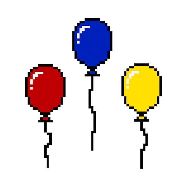 Wallpaper #a0D6MJMBJhL2WPbaiMSr6 Premium Vector Air Balloon Pixel Art Pixel Colorful Balloon 8bit Style