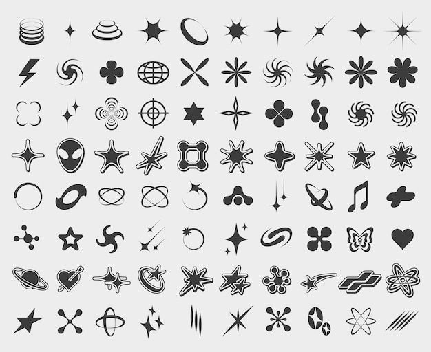 Wallpaper #5mdt8JIBSpphPi3-RGZx262 Premium Vector Y2k Symbols Retro Star Icons Trendy Acid Rave and