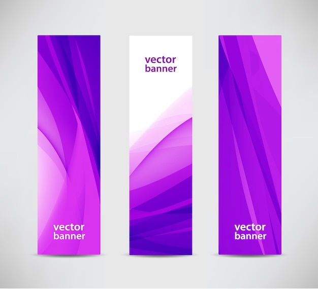 Wallpaper #Y-8xTZMBMN-XEVvVoD_A147 Premium Vector Set of Vector Abstract Wavy Purple Banners Vertical