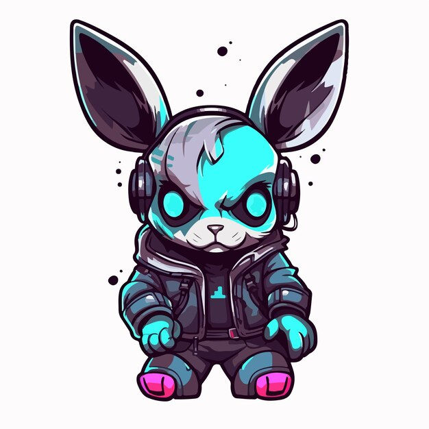Wallpaper #qa3MMZMBKf019FdaUxGB48 Premium Vector Cool Cyberpunk Bunny Vector Design