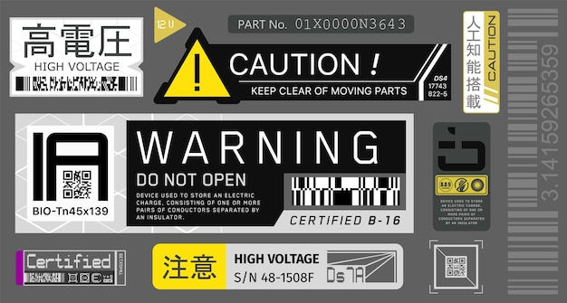 Wallpaper #IwNKY5MBpyOg8YnEldVx78 Premium Vector Cyberpunk Sticker Set Japanese Hieroglyphs for Danger
