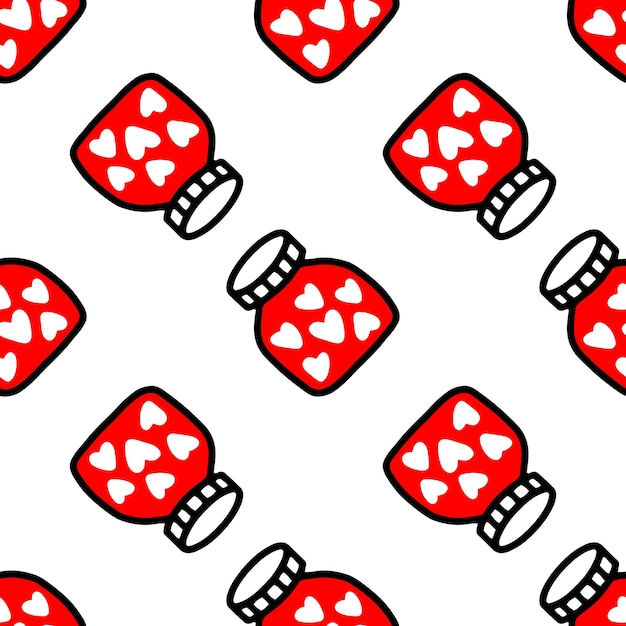 Wallpaper #12eRAJMBSpphPi3-GKYv180 Premium Vector Seamless Pattern of Jars with Heartpattern for