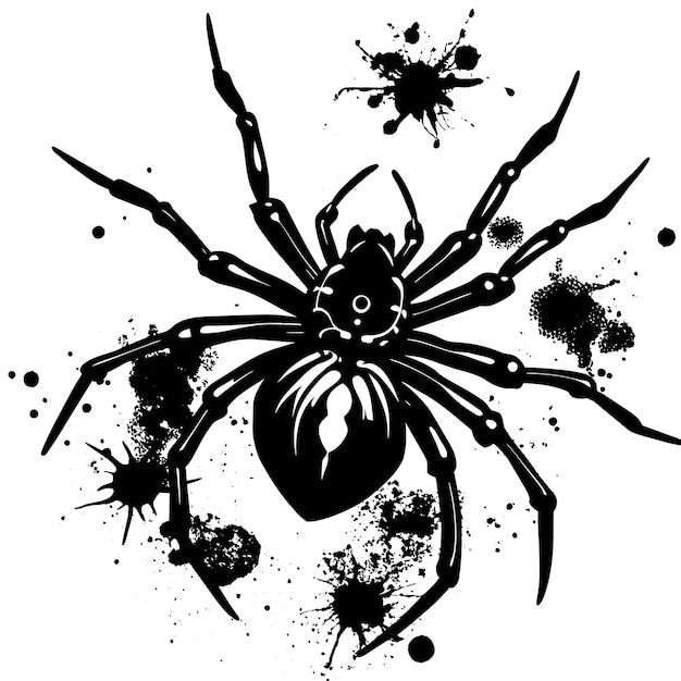 Wallpaper #R_S4OZMBKFX8bn3rxndT246 Premium Vector a Spider with a Black Face and a Black Background with