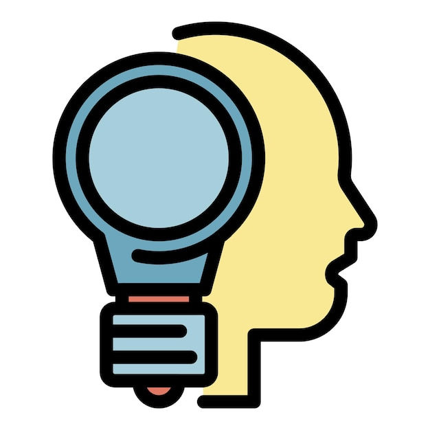 Wallpaper #FbmH3ZIBJvJKYCmEjAF284 Premium Vector Light Bulb and Head Icon Outline Light Bulb and Head