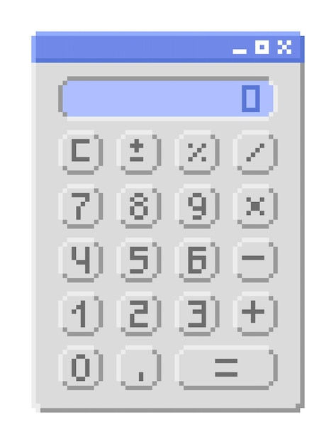 Wallpaper #XmepBpMBSpphPi3-QcIQ44 Premium Vector Retro Calculator Icon Vector Illustration in Pixel Style