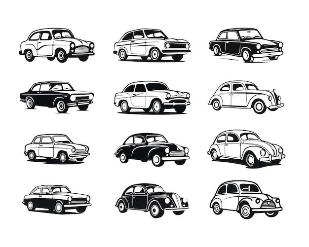 Wallpaper #GGfAC5MBSpphPi3-iNun360 A Set Collection of Vintage Car Vector Illustrations Premium AI