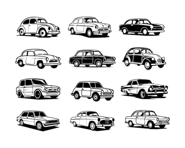 Wallpaper #GGfAC5MBSpphPi3-iNun284 Premium Vector a Set Collection of Vintage Car Vector Illustrations