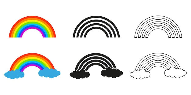 Wallpaper #_2eP9ZIBSpphPi3-1n_c58 Premium Vector Rainbows Vector Icons Collection Classic Rainbow