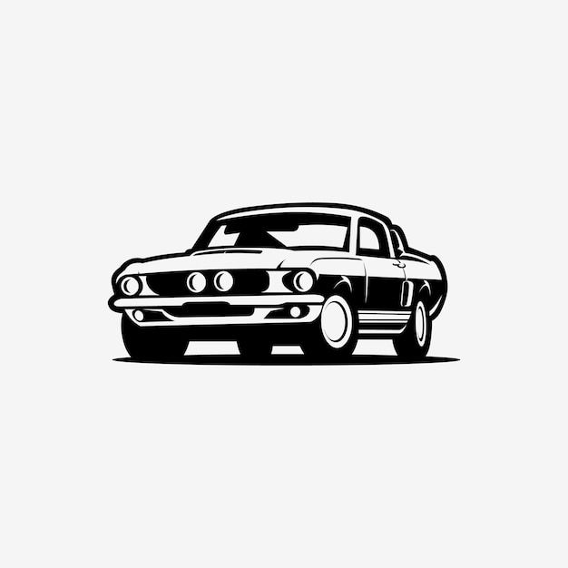 Wallpaper #4Bk1OI8BtGB6xQ78oqcT14 Premium Vector American Muscle Car Silhouette Monochrome Vector Art