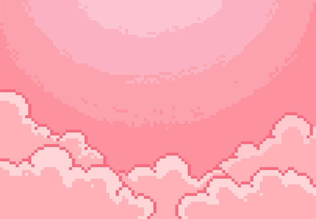 Wallpaper #YVanepcBsd6xcFiEltxK61 Premium Vector Pink Cloud and Sky in Pixel Art Style