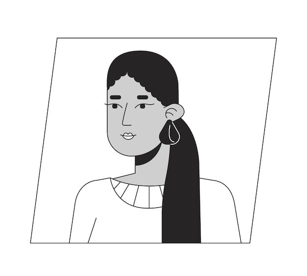 Wallpaper #1WfB-JIBSpphPi3-ior0104 Premium Vector Attractive Hispanic Lady with Long Ponytail Black
