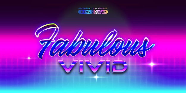 Wallpaper #khp8TpMB1yWOL4qgen0L140 Premium Vector Retro Futuristic 80s Fabulous Vivid Editable Text