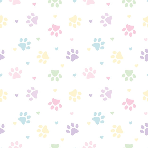Wallpaper #Tmd395IBSpphPi3-tobx410 Premium Vector Pastel Paws and Hearts Pattern Background for Pets