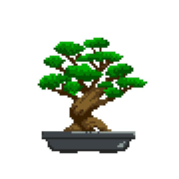 Wallpaper #jWdLE5MBSpphPi3-Rv-o143 Premium Vector Japanese Bonsai Trees in the Style of Pixel Art