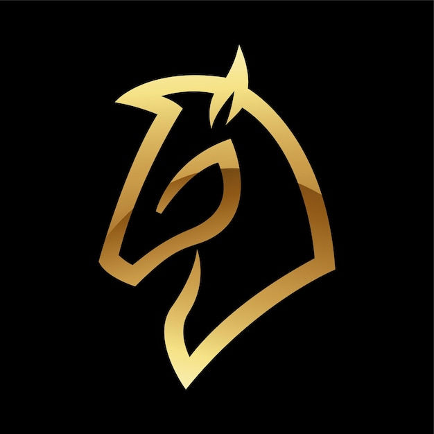 Wallpaper #bWfaEpMBSpphPi3-4_0h403 Premium Vector Golden Abstract Glossy Horse on a Black Background