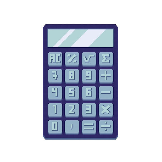 Wallpaper #XmepBpMBSpphPi3-QcIQ10 Premium Vector Digital Calculator Pixel Art Element Counting Device 8 Bit