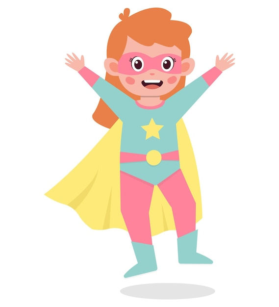 Wallpaper #2GgpF5MBSpphPi3-XA1q21 Premium Vector Cute Little Girl Wear Superhero Costume Vector