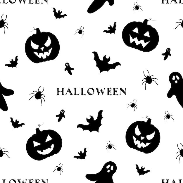 Wallpaper #Fmdx5pIBSpphPi3-DjO-245 Premium Vector Seamless Halloween Pattern with Pumpkin Bat Spider