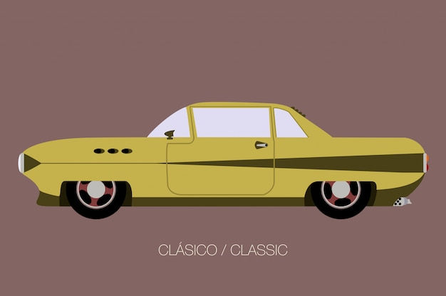 Wallpaper #s2j0H5MBSpphPi3-DSxF64 Premium Vector Side View Old American Classic Car Side View Flat
