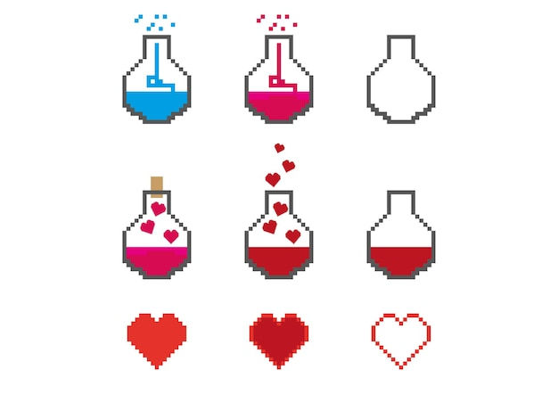 Wallpaper #1Gc765IBSpphPi3-00r6277 Premium Vector Liquid Heart Bottle Love Valentine Icon 8b Red Blue