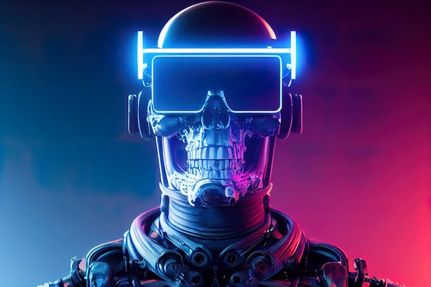 Wallpaper #pWinHpMBSpphPi3-rCnt139 Premium Photo Cyberpunk Skull Robot Science Fiction Cyberpunk Skull