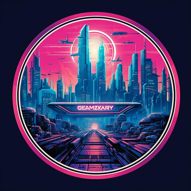 Wallpaper #v5yx4ZIBZHQxiYar0bzY312 Premium AI Image Cyberpunk Style City in Round Frame Neon