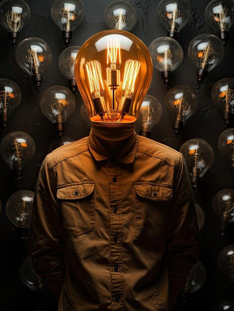 Wallpaper #FbmH3ZIBJvJKYCmEjAF2281 Premium AI Image a Man with the Light Bulb Head as Inspiration for