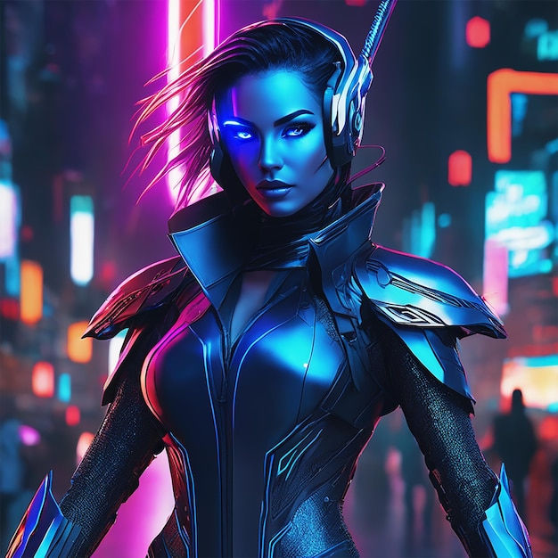Wallpaper #aWjcHZMBSpphPi3-Yicj314 Premium AI Image in a Neon Drenched Cyberpunk Cityscape Imagine a
