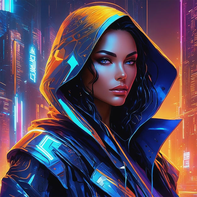 Wallpaper #aWjcHZMBSpphPi3-Yicj307 Premium AI Image in a Neon Drenched Cyberpunk Cityscape Imagine a