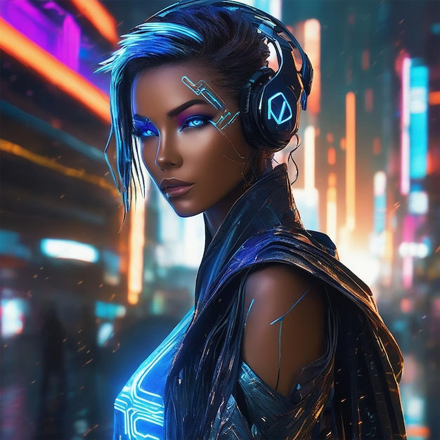 Wallpaper #aWjcHZMBSpphPi3-Yicj321 Premium AI Image in a Neon Drenched Cyberpunk Cityscape Imagine a