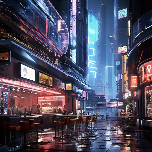 Wallpaper #aWjcHZMBSpphPi3-Yicj106 Premium AI Image Neon Drenched Cyberpunk Cityscapes Explore