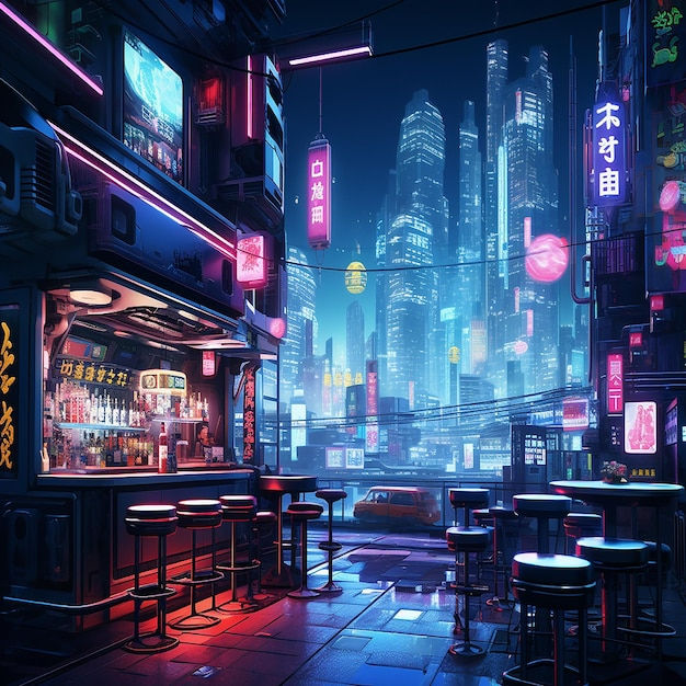 Wallpaper #aWjcHZMBSpphPi3-Yicj81 Premium AI Image Neon Drenched Cyberpunk Cityscapes Explore