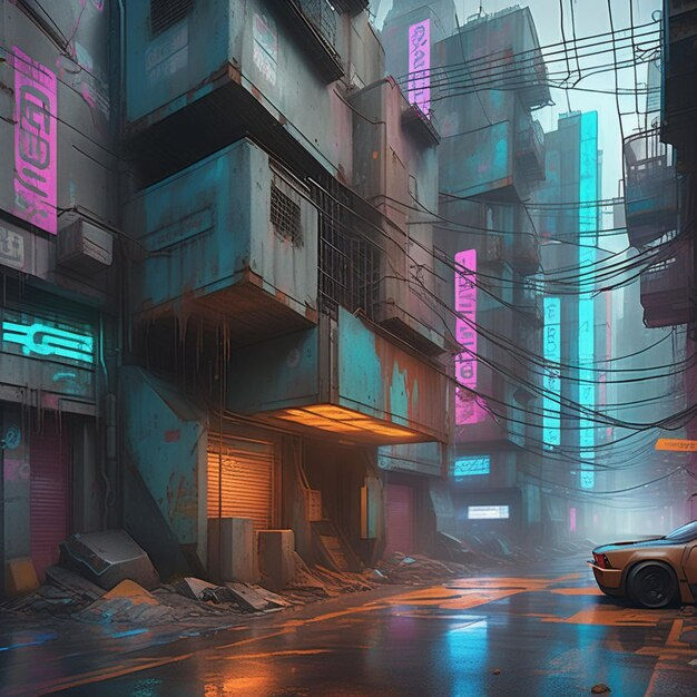 Wallpaper #aWjcHZMBSpphPi3-Yicj167 Premium AI Image Cityscapes with a Cyberpunk Flair and Lively Neon