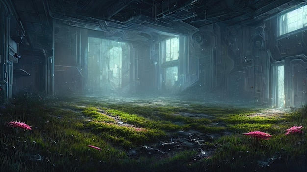 Wallpaper #8miAIJMBSpphPi3-mS3Z140 Premium Photo Abandoned Space Station Overgrown with Vegetation