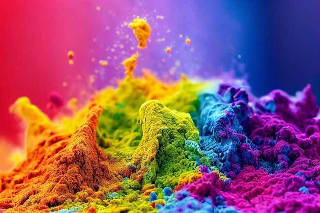 Wallpaper #xblJ3pIBJvJKYCmEcwR7155 Premium Photo Holi Paint Color Powder Explosion Close Up Image Hindi
