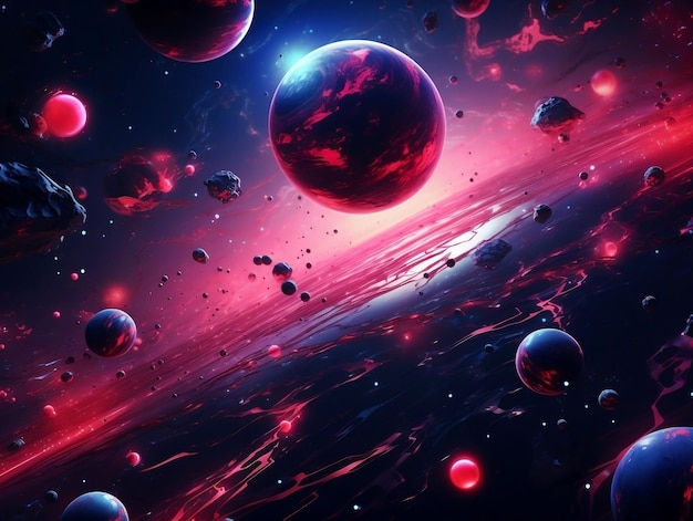 Wallpaper #TzGVNZMB5zzyi_yYJ1cv294 Premium AI Image Cyberpunk Abstract Since Space Planets Background AI
