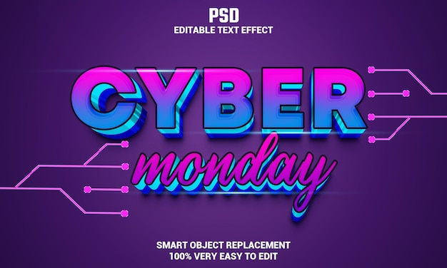 Wallpaper #mmg-HpMBSpphPi3-xiio82 Premium Psd Cyber Monday 3D Editable Text Effect with Background