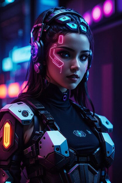 Wallpaper #Zam3h5cBxbDgA0Rlxe7_182 Cyberpunk Girl Beatiful Fullarmored from 3030 Premium AI Generated Image