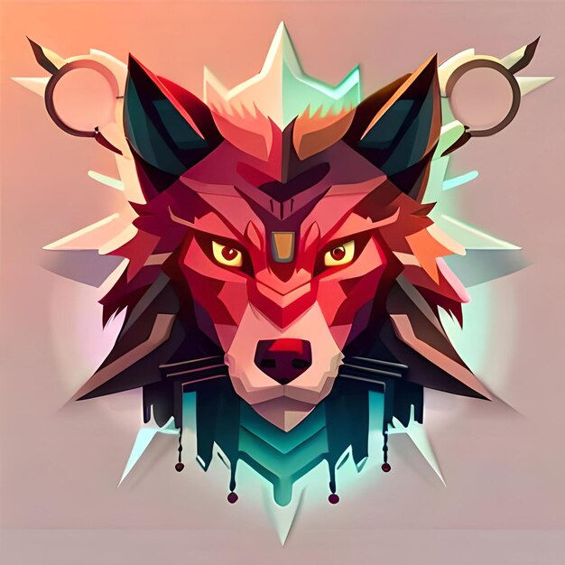 Wallpaper #4h3xLJMBlOZrFDOkhswd120 Premium AI Image Abstract Wolf Head Illustration