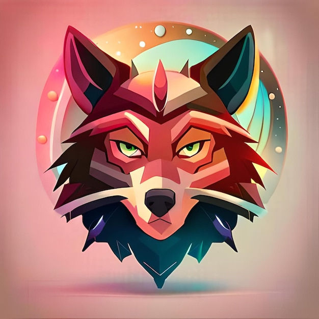 Wallpaper #4h3xLJMBlOZrFDOkhswd258 Premium AI Image Abstract Wolf Head Illustration