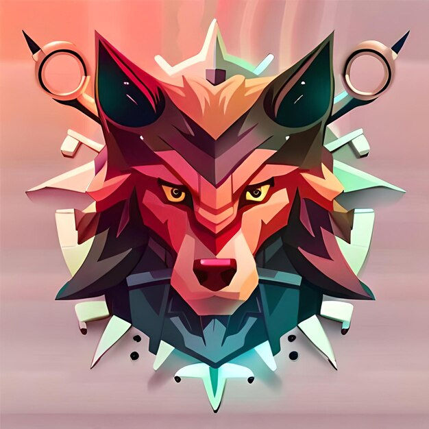 Wallpaper #4h3xLJMBlOZrFDOkhswd284 Premium AI Image Abstract Wolf Head Illustration