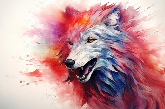 Wallpaper #4h3xLJMBlOZrFDOkhswd82 Premium AI Image Abstract Wolf with Complex Motion and Hazy Color