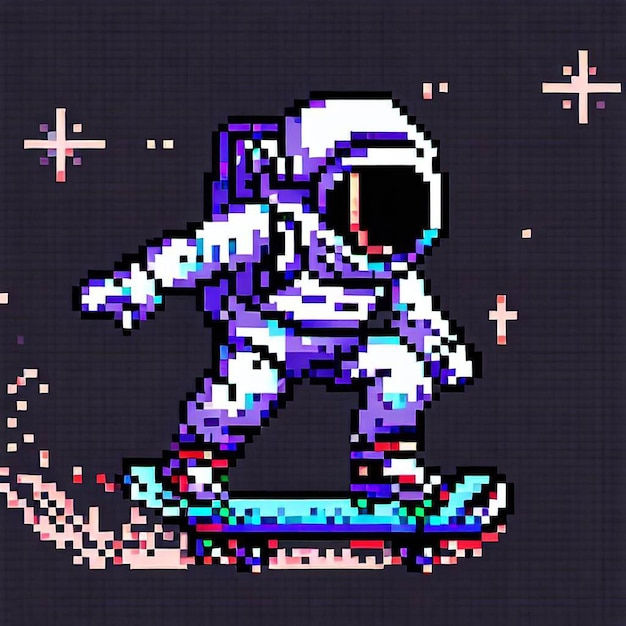 Wallpaper #YjGbNZMB5zzyi_yY1Fda14 Premium Photo Astronaut Pixel Art
