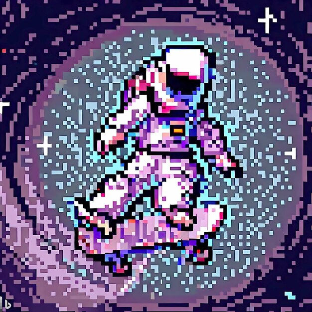 Wallpaper #YjGbNZMB5zzyi_yY1Fda13 Premium AI Image an Astronaut Pixel Art Vector Illustration Generative AI