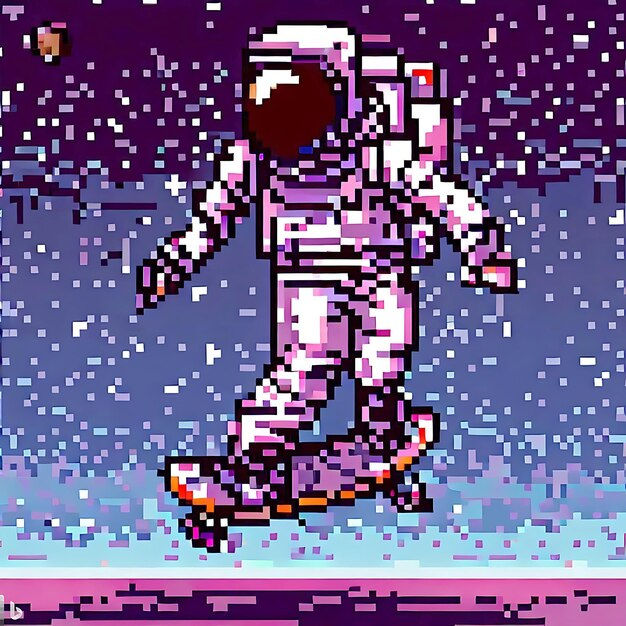 Wallpaper #YjGbNZMB5zzyi_yY1Fda61 Premium AI Image an Astronaut Pixel Art Vector Illustration Generative AI