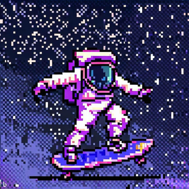 Wallpaper #YjGbNZMB5zzyi_yY1Fda19 Astronaut Pixel Art Premium AI Generated Image